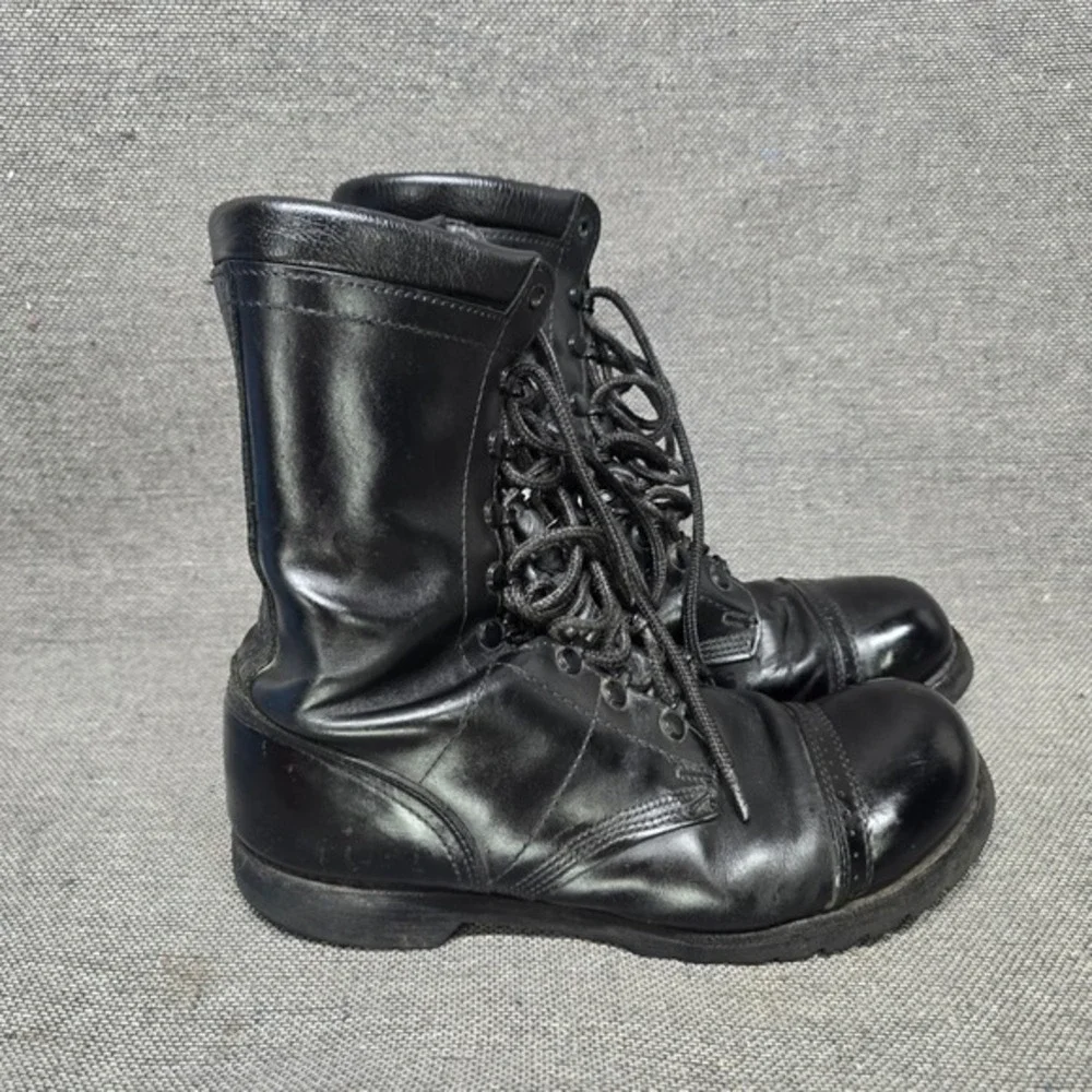 Corcoran Mens Black Leather Jump Boots Military Cap Toe Vibram Sole Made in‎ USA